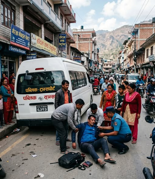 गोरखा सदरमुकाममा माइक्रोको ठक्करबाट पैदलयात्री घाइते